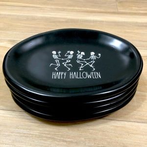 Set of Four Rae Dunn Halloween appetizer plates